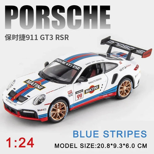 Porsche 911 GT3 RS 1:24 Diecast Model Car β Martini Livery
