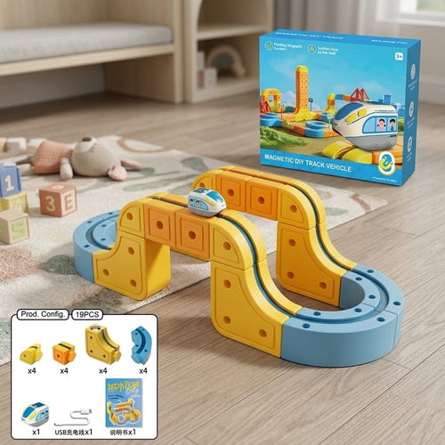 19Pcs DIY Magnetic Levitation Train Track Set for Kids
