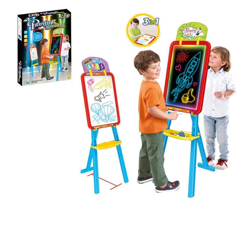 LED 3in1 Painting Board – Glowing Drawing Easel with Lights for Kids