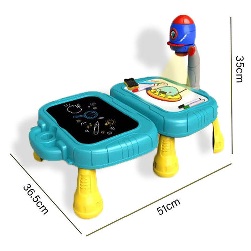 Projection Storage Box Drawing Table with LED Light for Kids