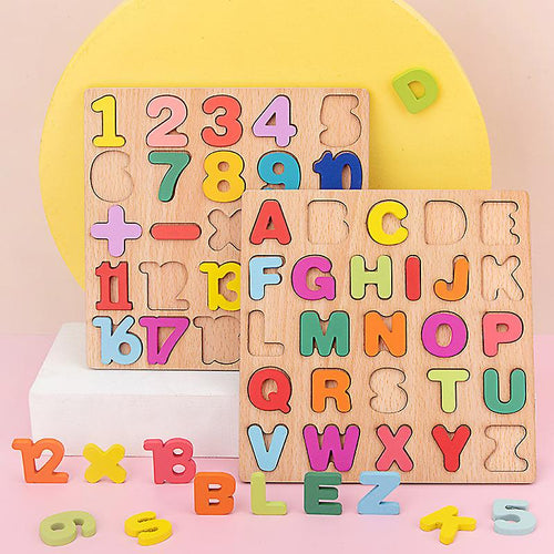 Wooden ABC & Maths Puzzle Board for Kids