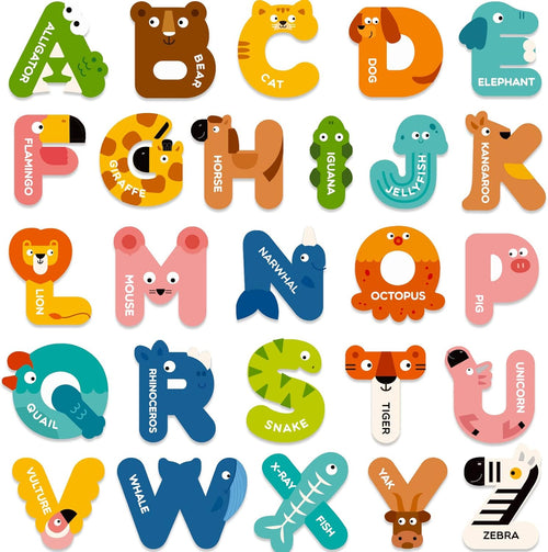 Animal Alphabet Fridge Magnets Set – A to Z Letters for Kids