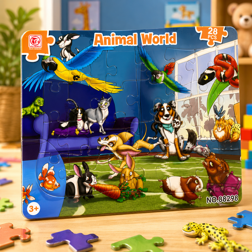 28 Pcs Wooden Educational Jigsaw Puzzle for Kids