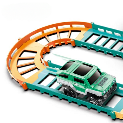 DIY Urban Rail Track Set with Toy Truck for Kids