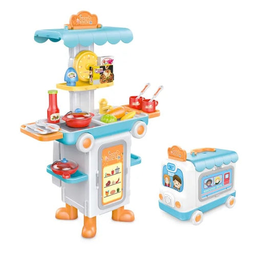 Transforming Kitchen Set for Kids – 2-in-1 Bus to Kitchen Playset