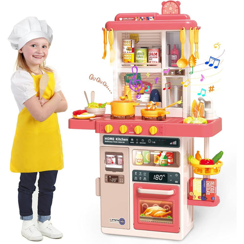 Play Kitchen Set – 50 Pcs Spray Kitchen Kit with Lights & Sound