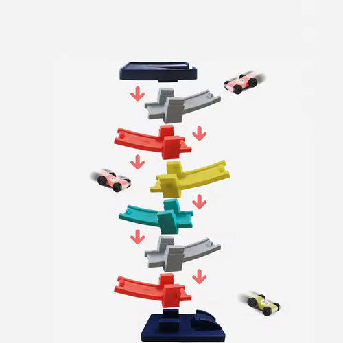 Gliding Railcar Building Blocks Track Set for Kids