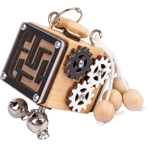 Wooden Busy Cube Sensory Fidget Toy for Toddlers