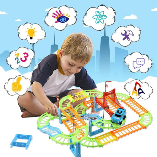 Rapid Variety Railway Racing Track Playset with SUV Toy Cars