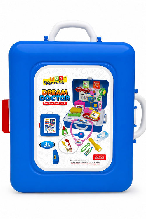 Kids Learning Bundle – Building Blocks, Beads Set & Doctor Backpack