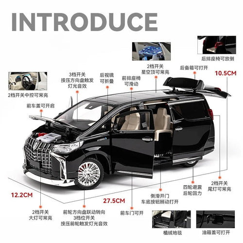 Toyota Alphard MPV 1:18 Diecast Model Car β Lights & Sound