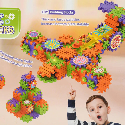 Electric Building Blocks DIY Kit with Gears & Drill