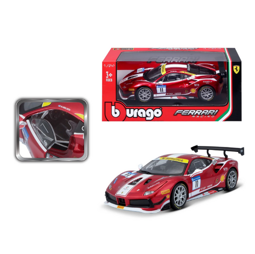 Bburago 1:24 Ferrari 488 Challenge Formula Racing 2017 Diecast Model Car