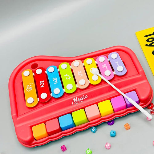 2-in-1 Piano Xylophone Musical Toy with Mallet for Kids
