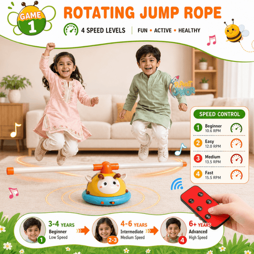 Bee 4-in-1 Rocket Launcher, Balance & Catching Activity Game for Kids