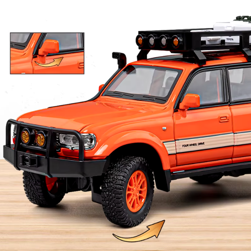 Toyota Land Cruiser LC80 1:24 Diecast Model Car – Pull-Back with Light & Sound