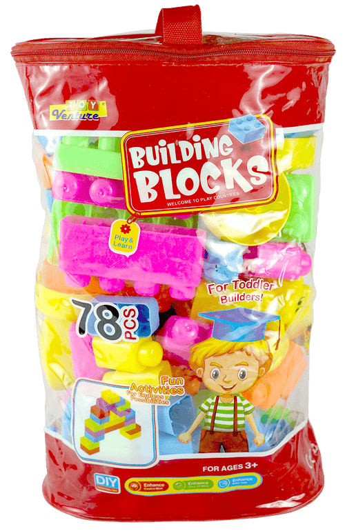 78 Pcs Building Block Bag – Creative Construction Toy for Kids