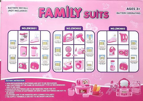 Battery Operated Mini Household Appliances Play Set – 6-Piece Kids Toy