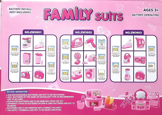 Battery operated mini household appliances play set battery specifications