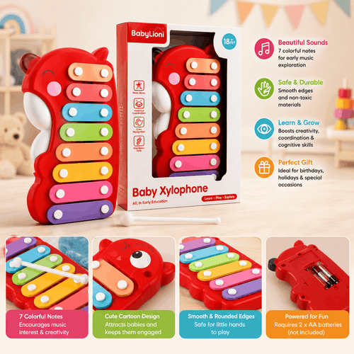 Cute Animal Baby Piano Xylophone Musical Toy with Mallet
