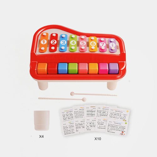 2-in-1 Piano Xylophone Musical Toy with Mallet for Kids
