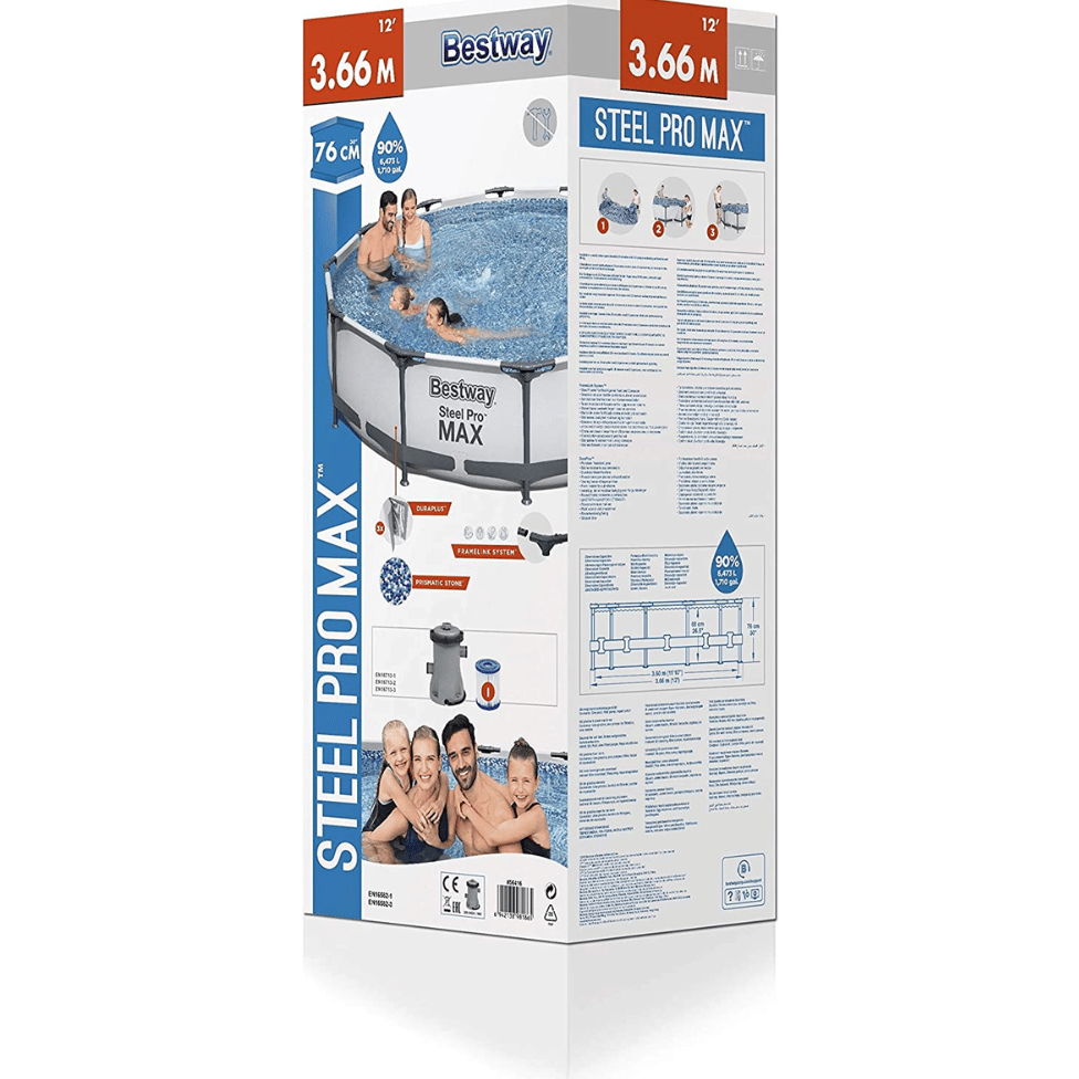 BESTWAY Steel Pro Round Pool 12ft | Frame Pool