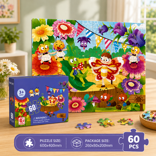 60 Pcs Insect Party Floor Puzzle for Kids