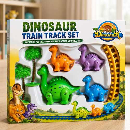 Multicolor Dinosaur Train Set – Battery-Operated Toy for Kids