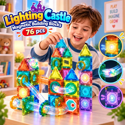 Castle Lighting Magnetic Building Blocks for Kids – 76 Pcs