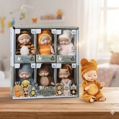 Mini Sleeping Baby Dolls Set for Kids – 6 Pcs