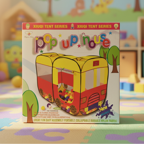 Bus Style Pop-Up Play Tent for Kids – Indoor & Outdoor