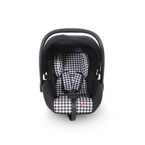 Baby Carry Cot & Car Seat – Black Check