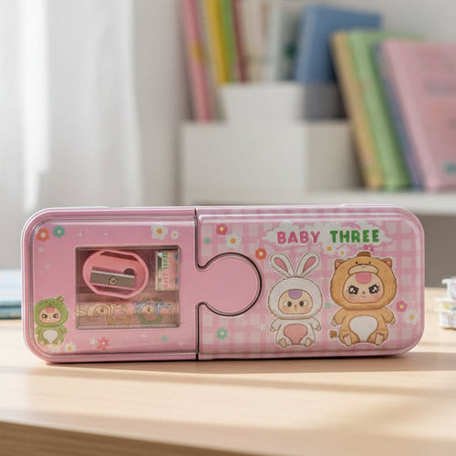 Steel Pencil Box for Girls – Durable Metal School Case