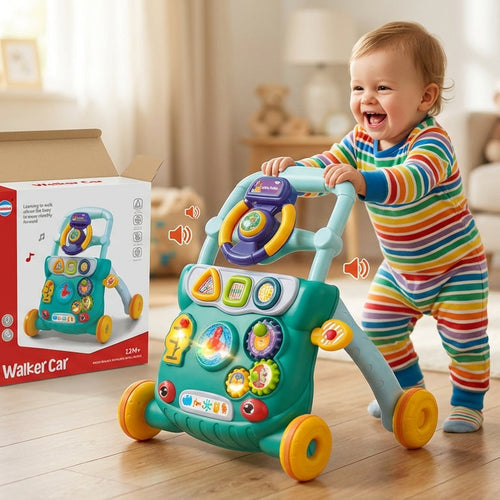 Baby Push Walker with Wheels | Sit-to-Stand Toddler Learning & Activity Toy