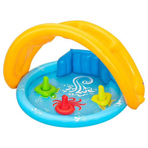 BESTWAY Baby Pool with Roof, Backrest & Sorter 3ft 9in x 2ft 11in | Inflatable Infant Pool