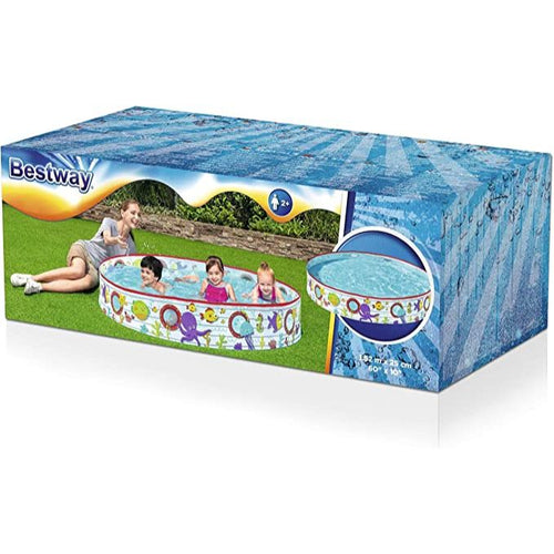 BESTWAY Fill & Fun Kids Paddling Pool 5ft x 10in | Rigid Splash Pool