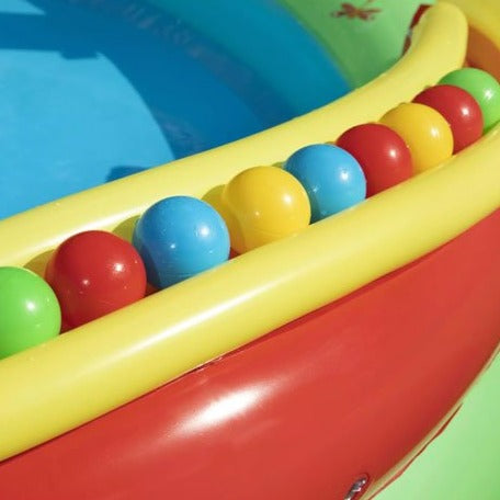 BESTWAY Friendly Wood Play Centre Pool 9ft 8in x 6ft 6in x 4ft 3in | Kids Inflatable Water Play Center