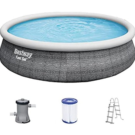 BESTWAY Inflatable Pool Set with Filter Pump 15ft x 3ft 6in | Above Ground Family Pool