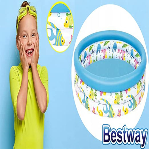 BESTWAY Kids Paddling Pool 3ft 3in x 10in | Compact Inflatable Splash Pool