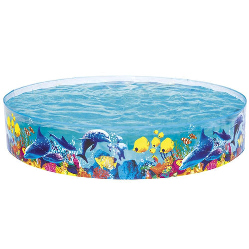 BESTWAY Non-Inflatable Kids Paddling Pool 8ft x 1ft 6in | Rigid Splash Pool