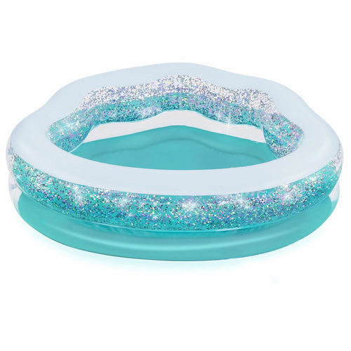 BESTWAY Sparkle Shell Kiddie Pool 4ft 11in x 4ft 2in x 1ft 5in | Inflatable Splash Pool