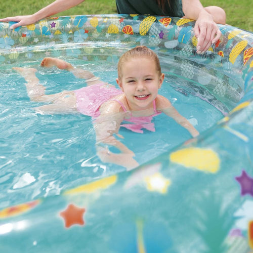 BESTWAY Tropical Life 3 Ring Kids Pool 5ft 7in x 1ft 9in | Inflatable Splash Pool