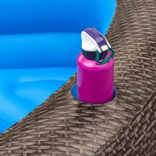 BESTWAY TruPrint Wicker Family Pool 7ft 7in x 5ft 10in x 1ft 9in | Inflatable Pool