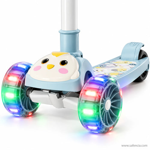 Blue Chick Kids Scooter with LED Light-Up Wheels & Music