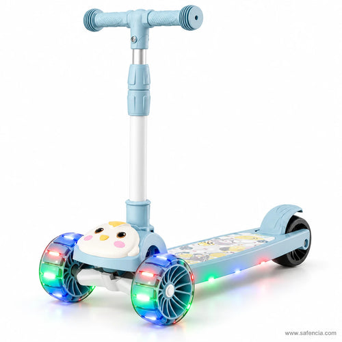 Blue Chick Kids Scooter with LED Light-Up Wheels & Music