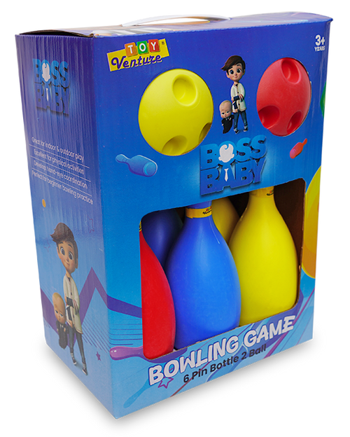Boss Baby Bowling Game – 6 Pins & 2 Balls Playset for Kids