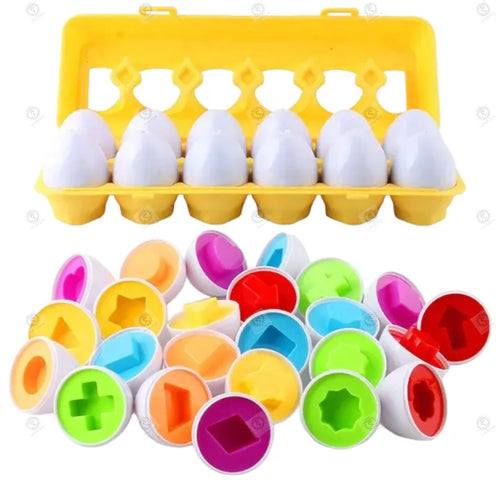 Children's Learning Eggs β 12 Pcs Shape & Color Matching Toy for Toddlers | Montessori Educational Set