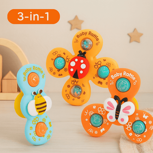 Colorful Cute Animals Design Suction Spinner Toy β Pack of 3