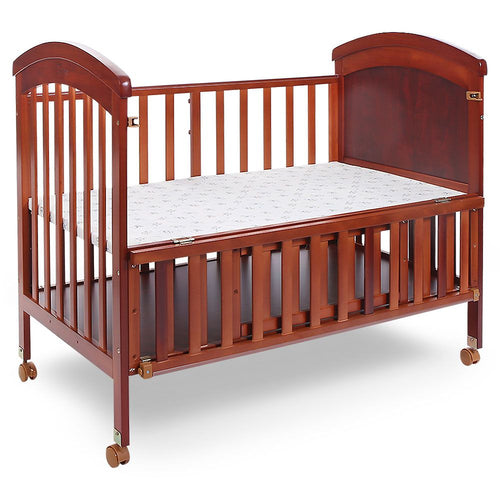 Tinnies Wooden Baby Cot with Storage – Brown (0-4 Years)