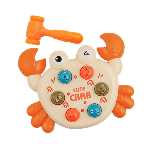 Crab Whack-A-Mole Interactive Learning Game with Toy Hammer